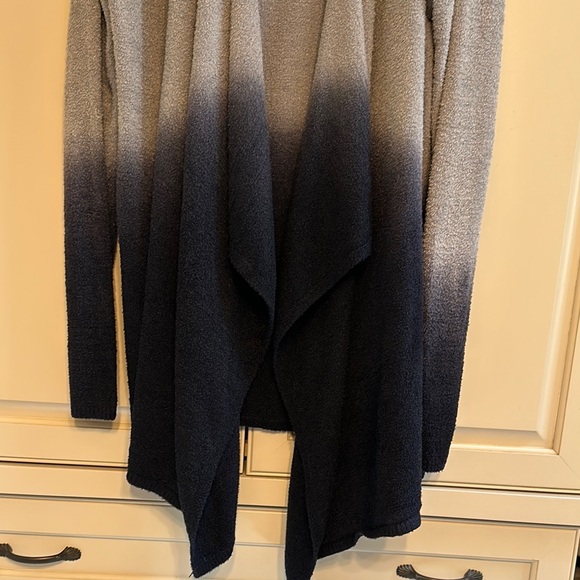 Barefoot Dreams Gray and Black ombré high/low cardigan - Picture 4 of 6